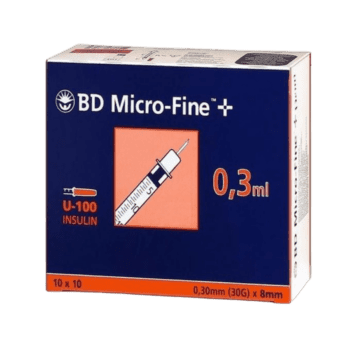 B-D Microfine Insulin Syringes 0.3ml x 8mm 30G (100)